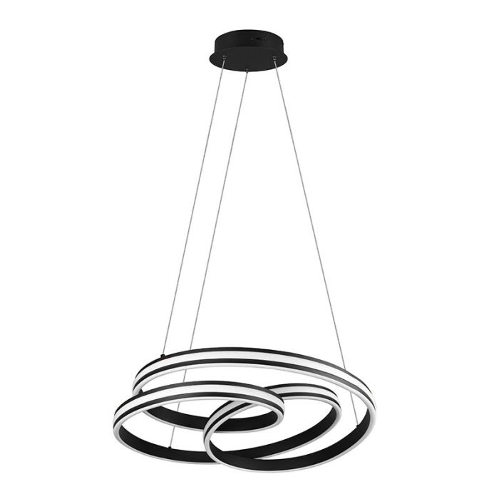 Zwarte hanglamp modern, Elyse, 60W, in lichtkleur verstelbare LED
