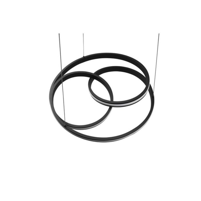Zwarte hanglamp modern, Elyse, 60W, in lichtkleur verstelbare LED
