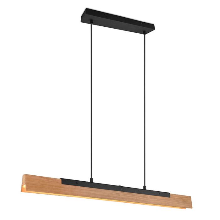 Houten hanglamp bruin, Neville, 25W, 3000K LED, 3-staps dimbaar