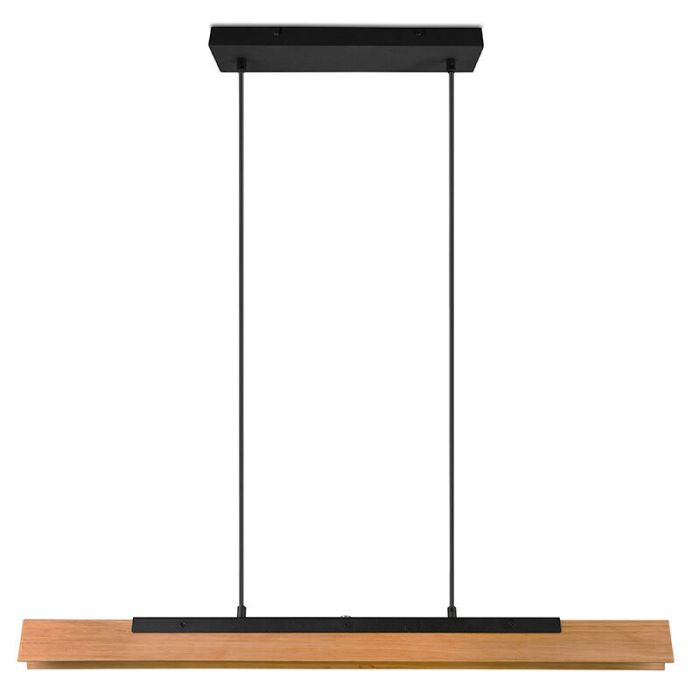 Houten hanglamp bruin, Neville, 25W, 3000K LED, 3-staps dimbaar