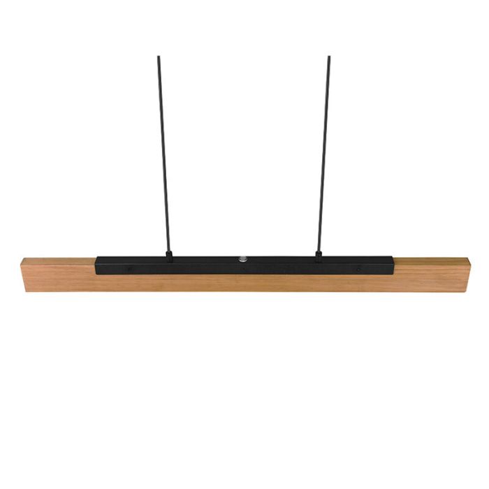 Houten hanglamp bruin, Neville, 25W, 3000K LED, 3-staps dimbaar