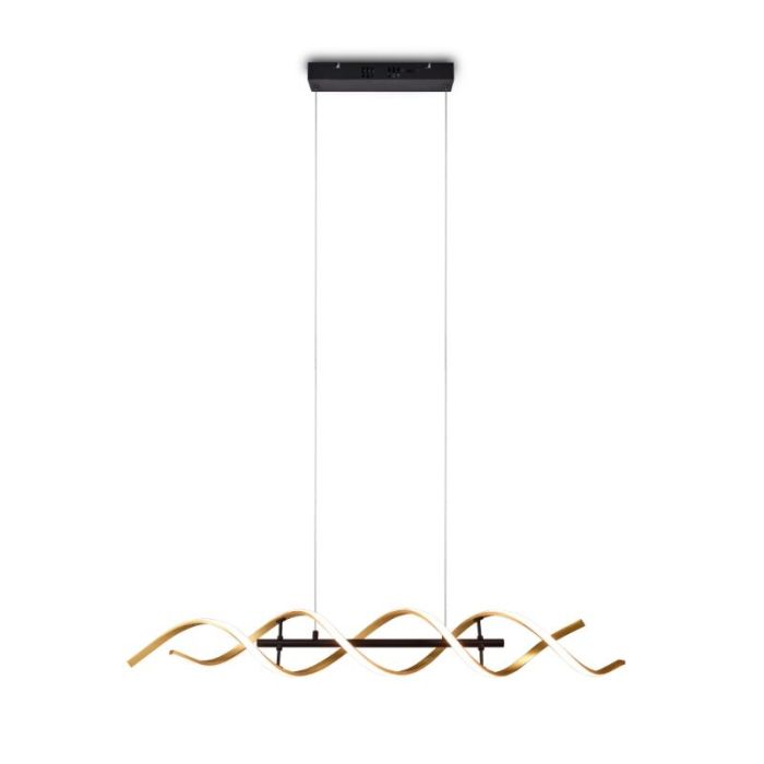 Messing eettafel hanglamp design, Sylvian, 45W, warm tot koud wit verstelbare LED, 3-staps dimbaar