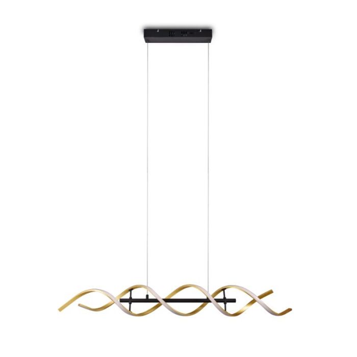 Messing eettafel hanglamp design, Sylvian, 45W, warm tot koud wit verstelbare LED, 3-staps dimbaar