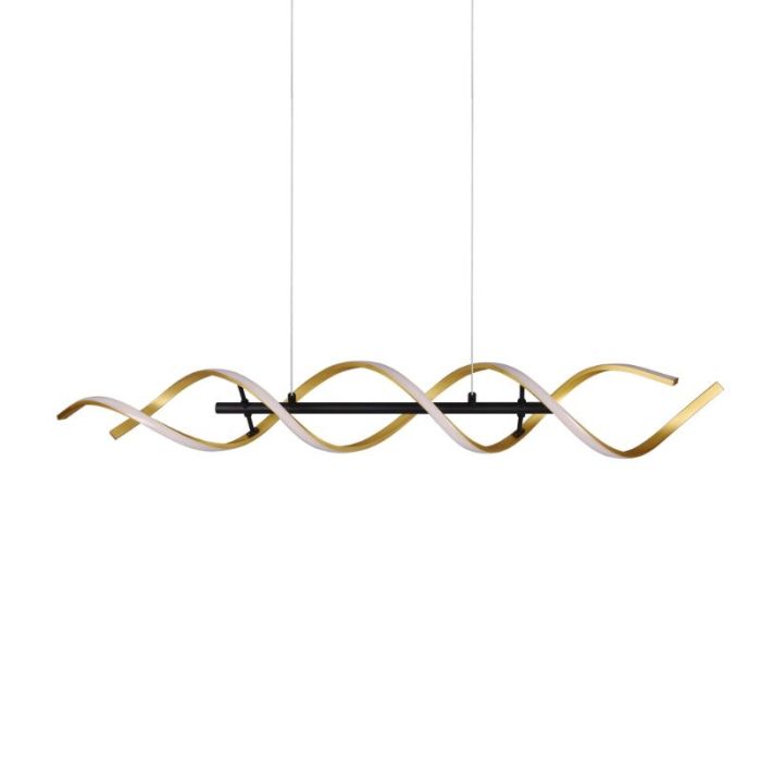 Messing eettafel hanglamp design, Sylvian, 45W, warm tot koud wit verstelbare LED, 3-staps dimbaar