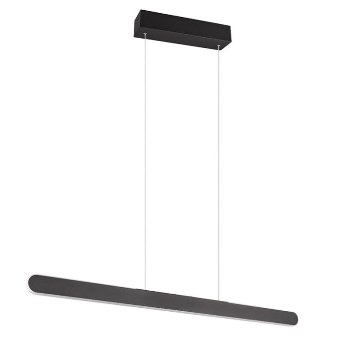 Zwarte hanglamp modern, Dwayn, 28W, warm tot koud wit verstelbare LED