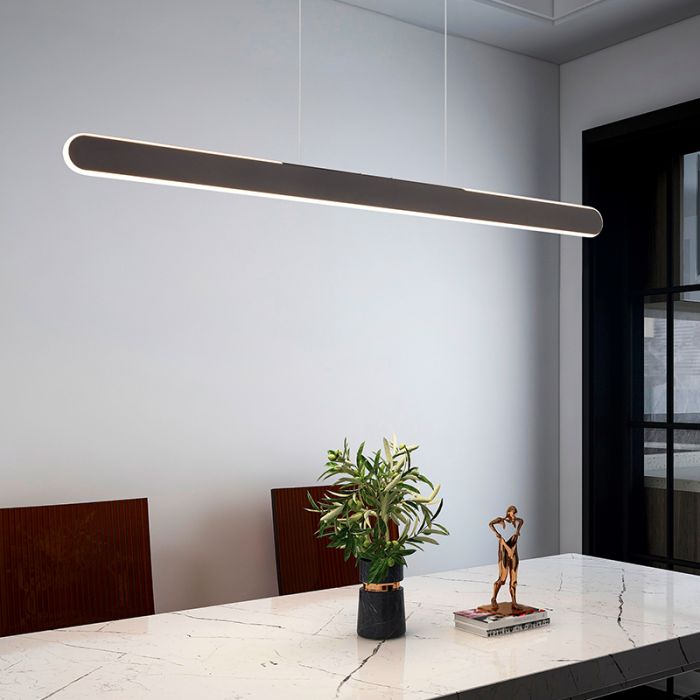 Zwarte hanglamp modern, Dwayn, 28W, warm tot koud wit verstelbare LED