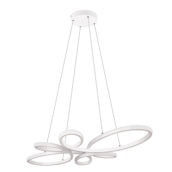 Witte eettafel hanglamp design, Vikash, 32W, 4000K LED, 3-staps dimbaar