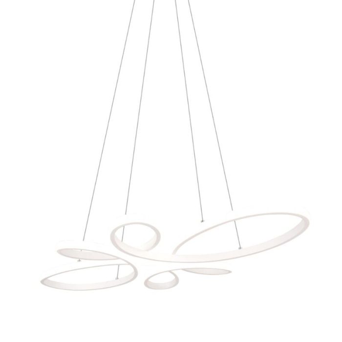 Witte eettafel hanglamp design, Vikash, 32W, 4000K LED, 3-staps dimbaar