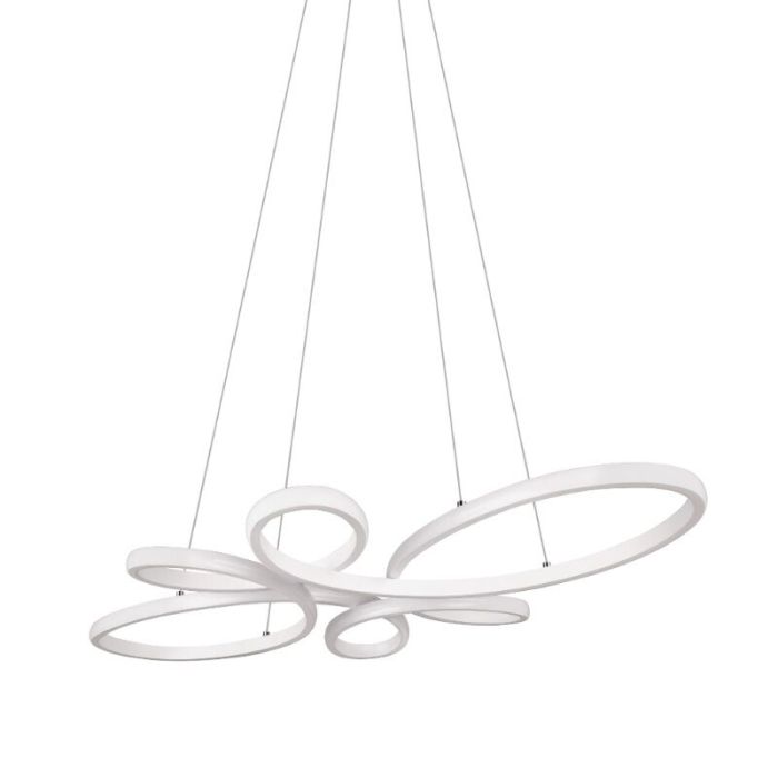Witte eettafel hanglamp design, Vikash, 32W, 4000K LED, 3-staps dimbaar