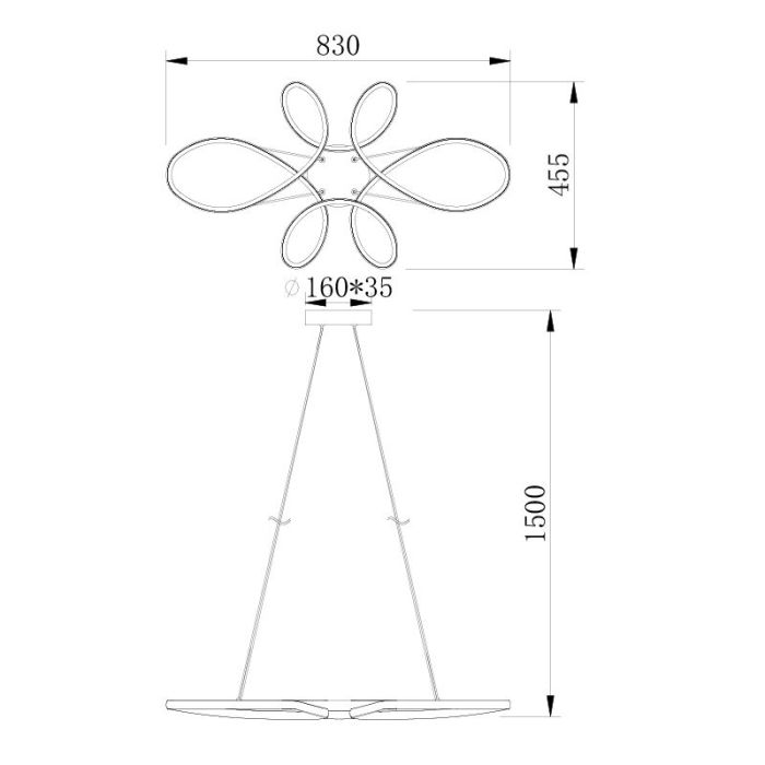 Witte eettafel hanglamp design, Vikash, 32W, 4000K LED, 3-staps dimbaar