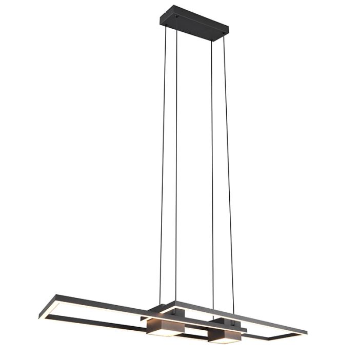 Zwarte hanglamp design, Sohaib, 37W, warm tot koud wit verstelbare LED, 3-staps dimbaar