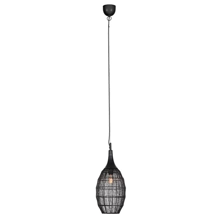 Zwarte hanglamp landelijk, Rins