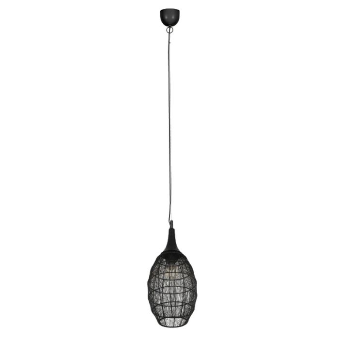 Zwarte hanglamp landelijk, Rins