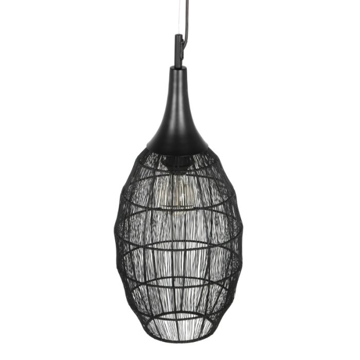 Zwarte hanglamp landelijk, Rins