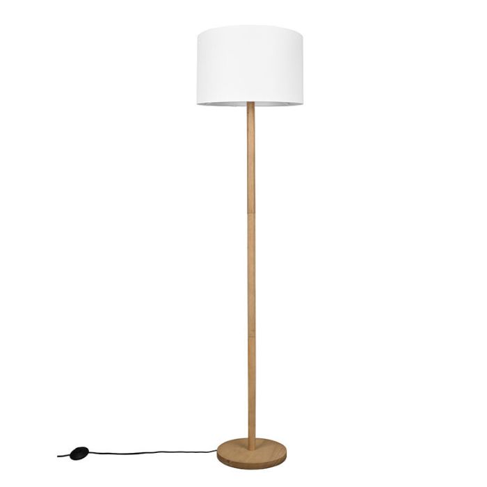 Moderne vloerlamp hout, Caya, met schakelaar