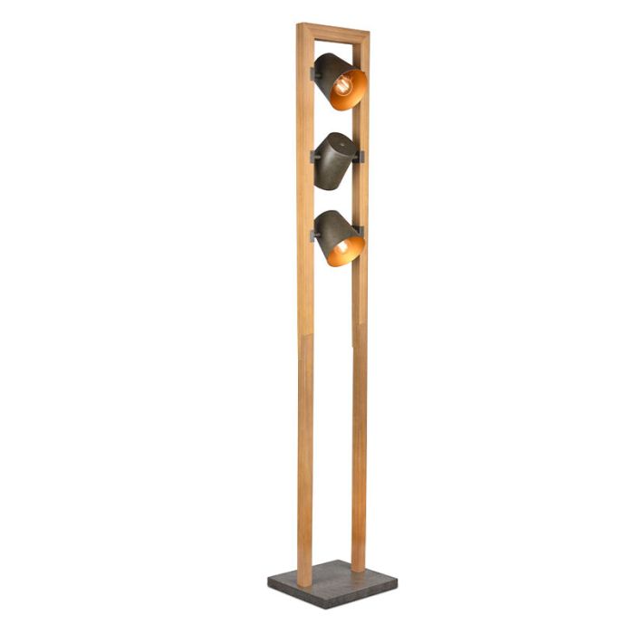 Vintage staande leeslamp Keira, nikkel, metaal