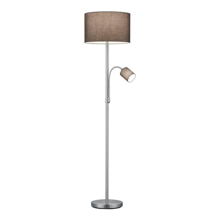 Grijze vloerlamp modern, Ledbury, met schakelaar