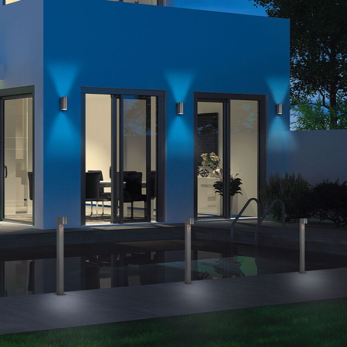 Antraciete staande buitenlamp met bewegingssensor Laurien, aluminium, modern, IP44