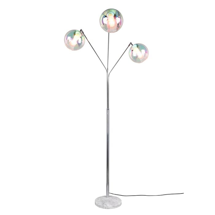 Chromen vloerlamp design, Rahma, met schakelaar