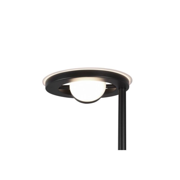 Zwarte staande leeslamp modern, Yazid, 32W, in lichtkleur verstelbare LED, met touchdimmer