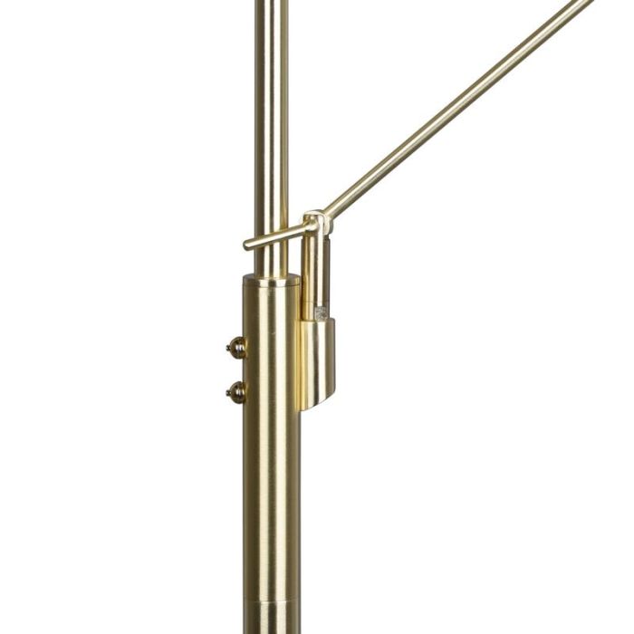 Messing staande leeslamp Marjon, metaal, modern, 35w, warm tot koud wit verstelbare LED
