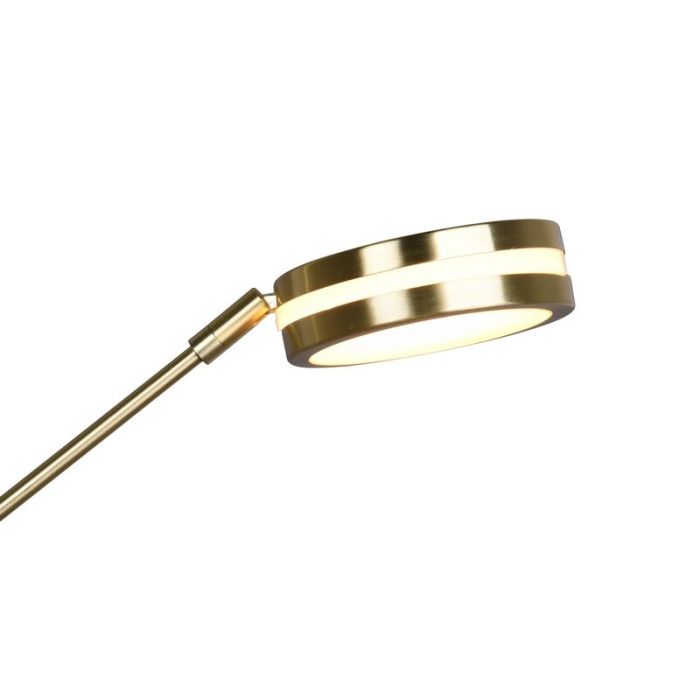 Messing staande leeslamp Marjon, metaal, modern, 35w, warm tot koud wit verstelbare LED