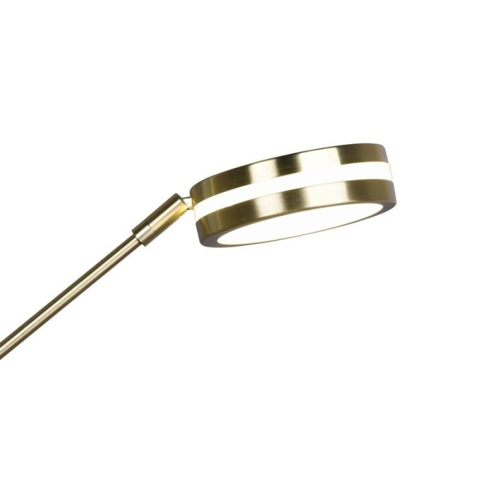 Messing staande leeslamp Marjon, metaal, modern, 35w, warm tot koud wit verstelbare LED