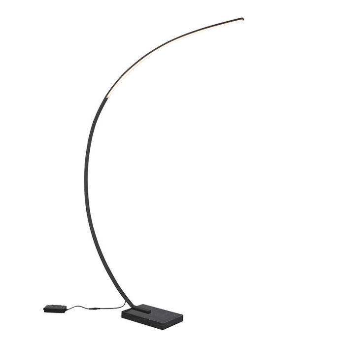 Moderne booglamp Yoel, zwart, 18w geintegreerd LED