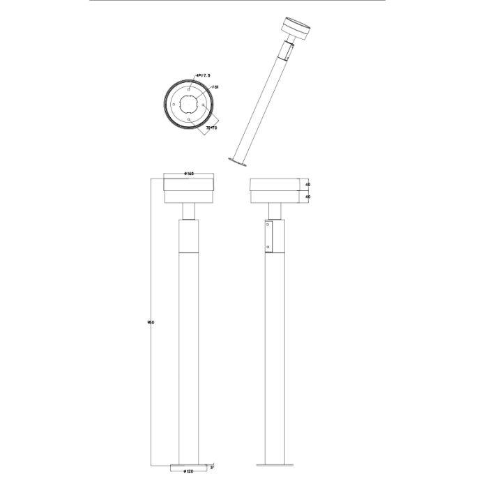 Antraciete buitenlamp modern, Irfaan, 8W, 3000K LED, IP54