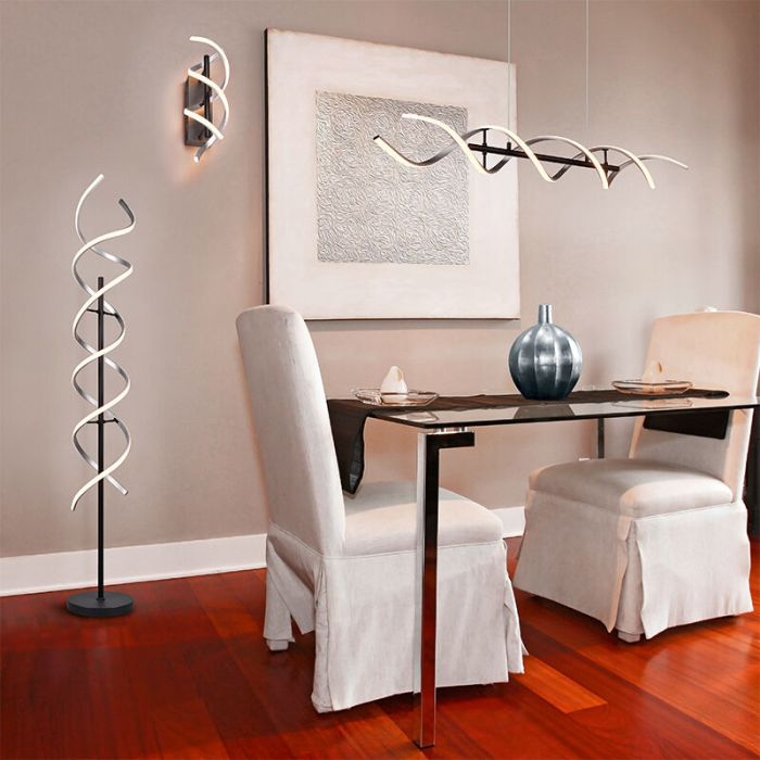 Chromen vloerlamp design, Sylvian, 32W, warm tot koud wit verstelbare LED, met touchdimmer
