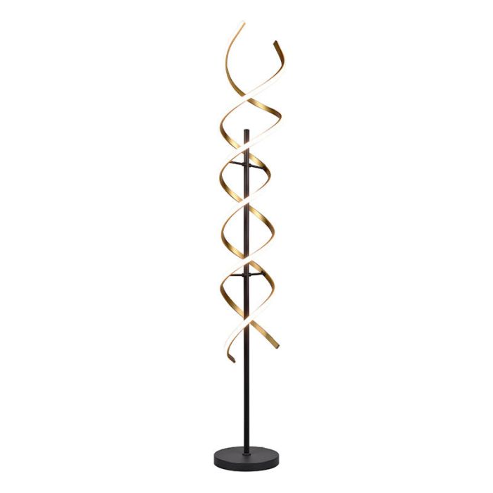 Messing vloerlamp design, Sylvian, 32W, warm tot koud wit verstelbare LED, met touchdimmer
