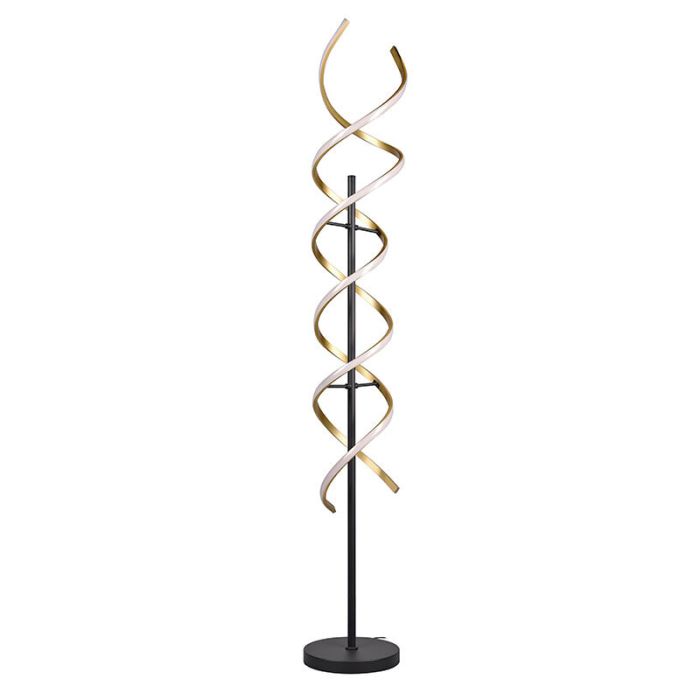 Messing vloerlamp design, Sylvian, 32W, warm tot koud wit verstelbare LED, met touchdimmer