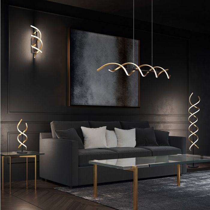 Messing vloerlamp design, Sylvian, 32W, warm tot koud wit verstelbare LED, met touchdimmer