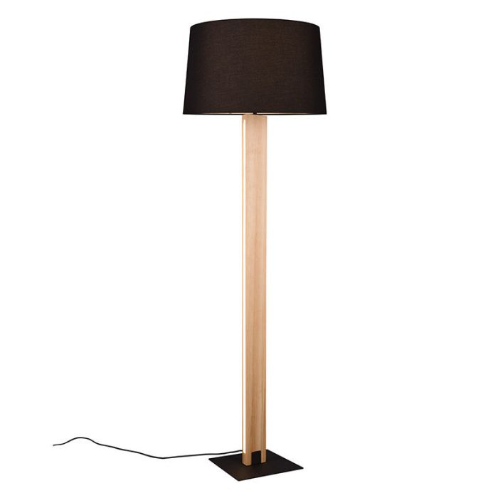 Zwarte vloerlamp modern, Radia, 3000K LED, met touchdimmer