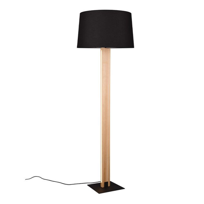 Zwarte vloerlamp modern, Radia, 3000K LED, met touchdimmer