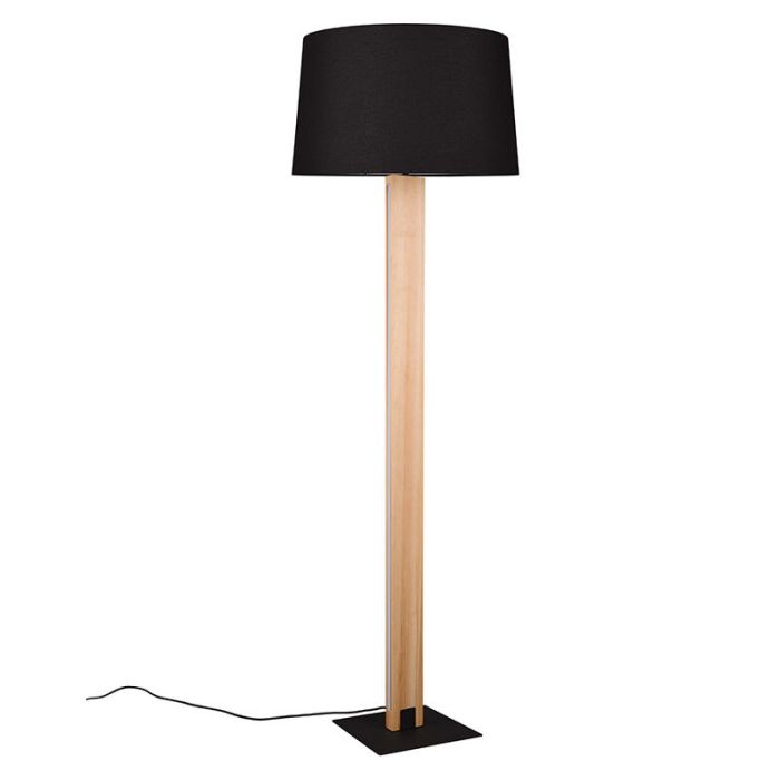 Zwarte vloerlamp modern, Radia, 3000K LED, met touchdimmer