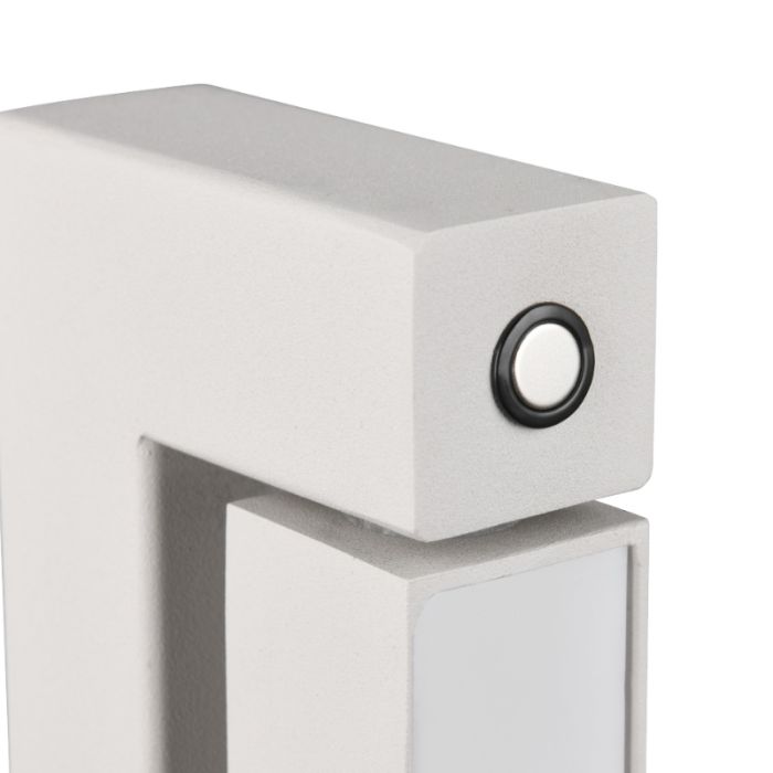 Witte vloerlamp modern, Raihana, 21W, white switch LED, met touchdimmer
