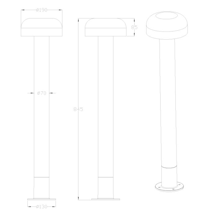 Grijze buitenlamp modern, Krishna, IP54