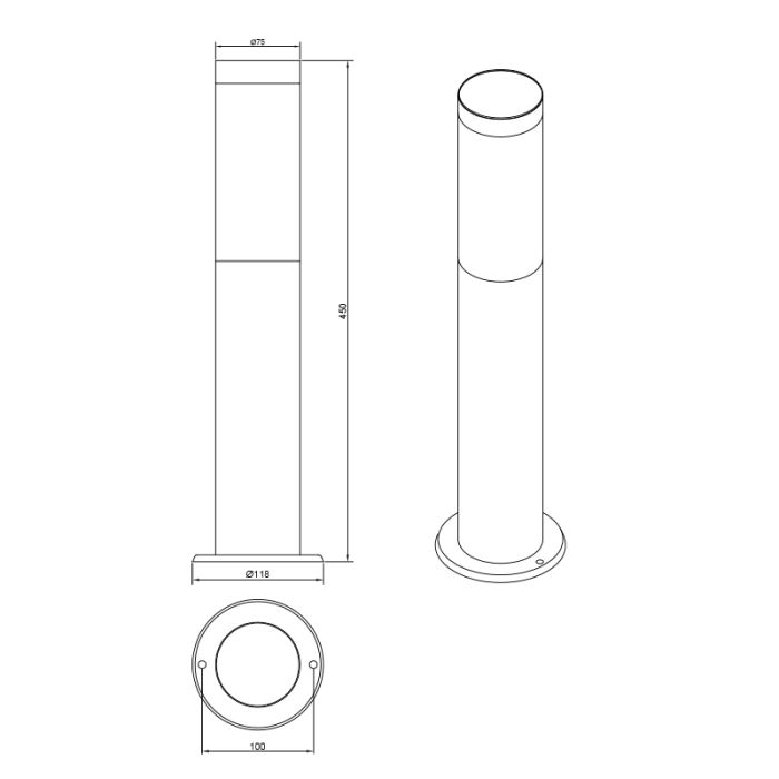 Zwarte buitenlamp modern, Rieuwert, IP44