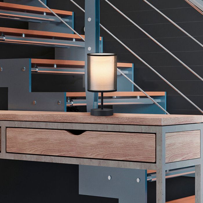 Antraciete tafellamp modern, Mirle, met schakelaar