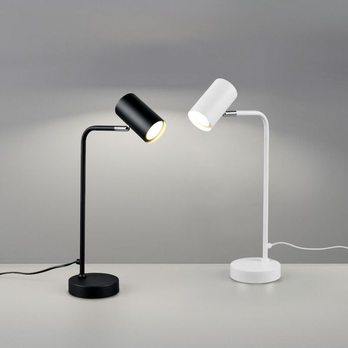 Witte tafellamp modern, Kaso, met schakelaar