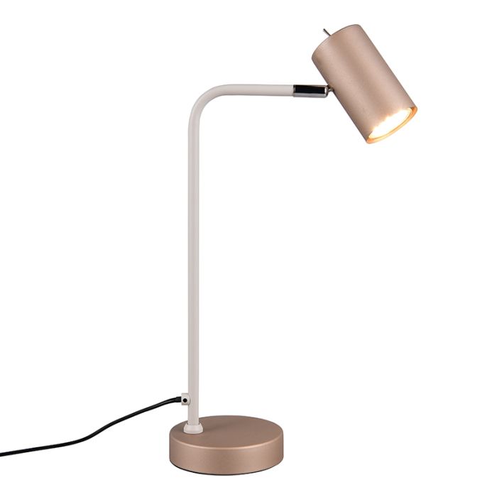 Bruine tafellamp modern, Kaso, met schakelaar