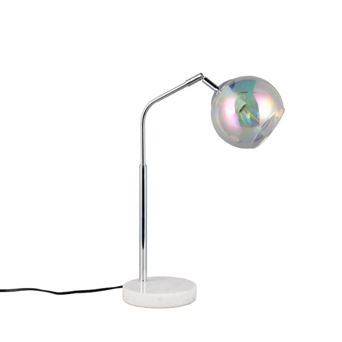 Chromen tafellamp design, Rahma, met schakelaar