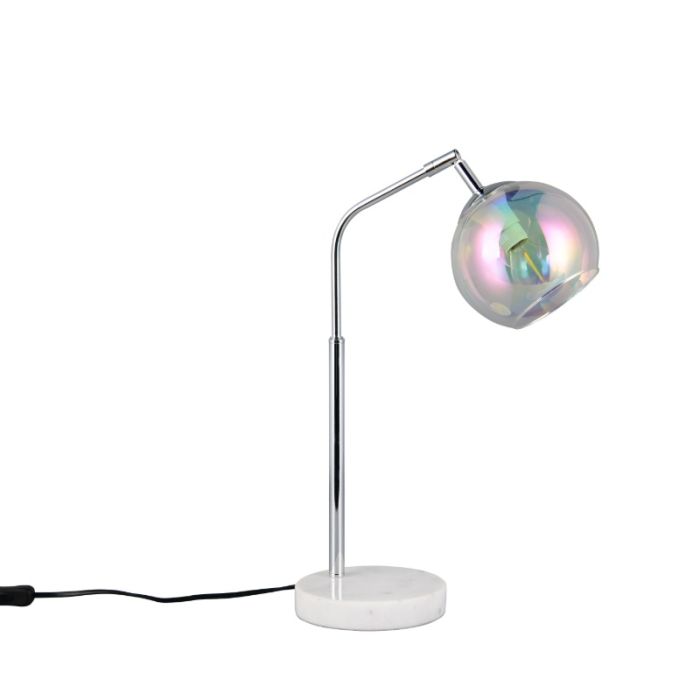 Chromen tafellamp design, Rahma, met schakelaar