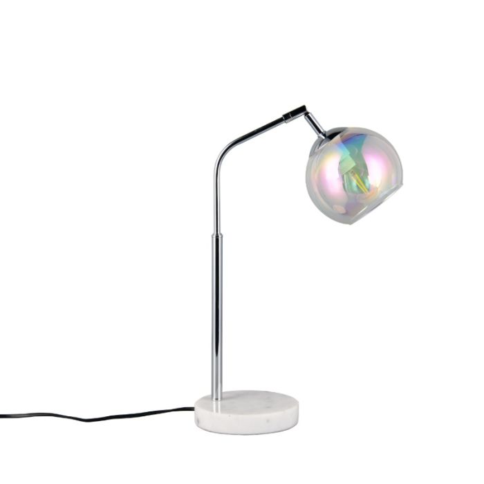 Chromen tafellamp design, Rahma, met schakelaar