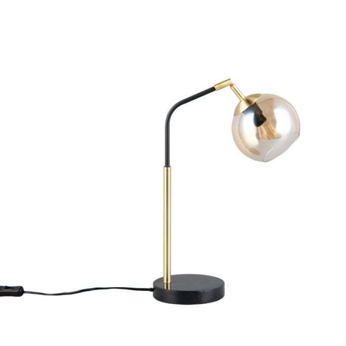 Gouden tafellamp design, Rahma, met schakelaar