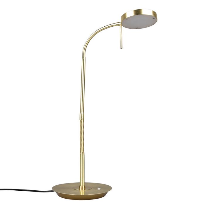 Messing tafellamp modern, Bilge, 12W, in lichtkleur verstelbare LED, met schakelaar