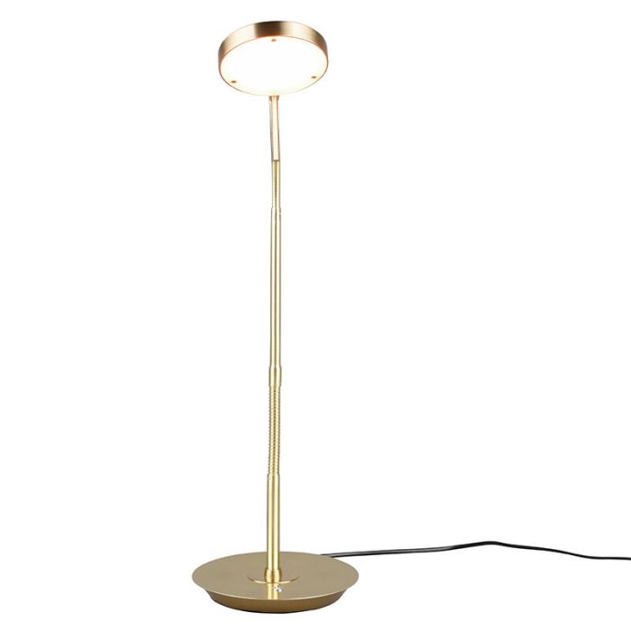 Messing tafellamp modern, Bilge, 12W, in lichtkleur verstelbare LED, met schakelaar
