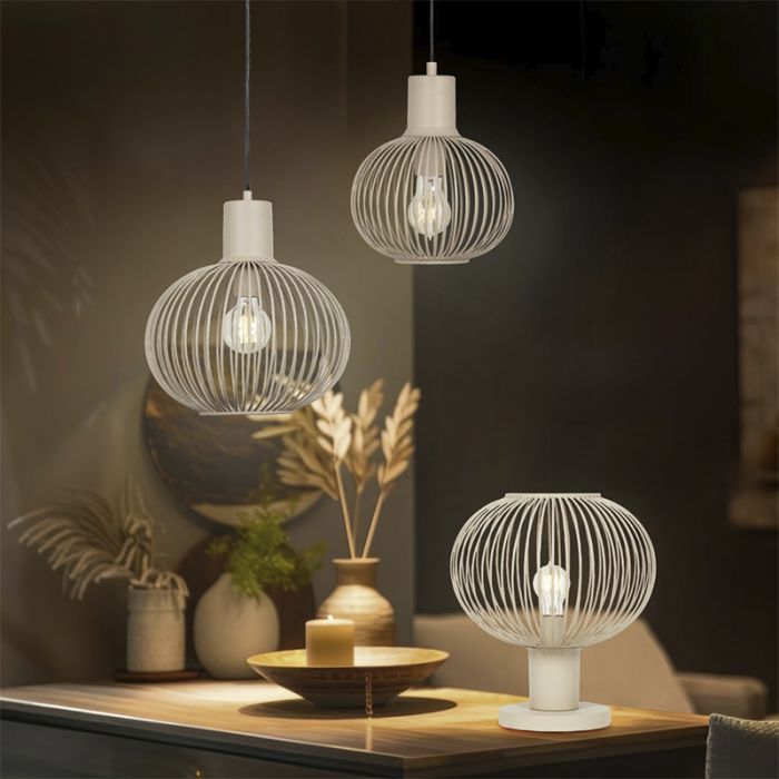 Beige tafellamp industrieel, Gjalt