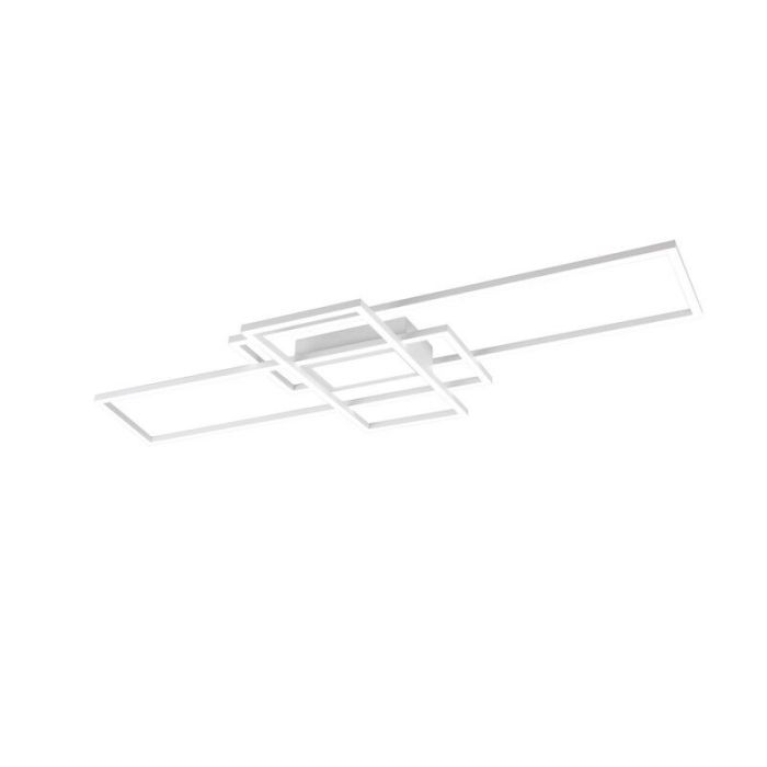 Witte plafonnière modern, Retan, 60W, warm tot koud wit verstelbare LED, met afstandsbediening